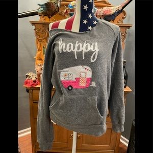 Lucky Ducky Designs Happy Camper Sweatshirt GUC M